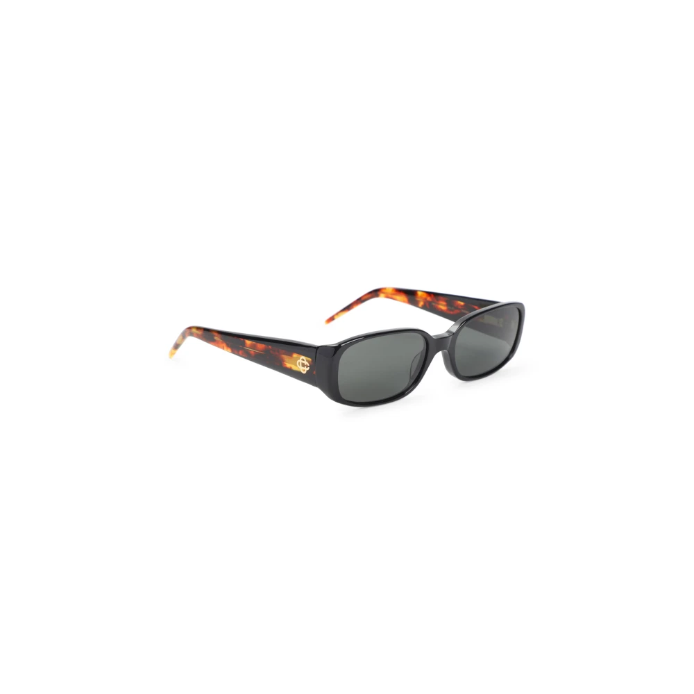 Casablanca Men's Black Striped Oval Sunglasses - Sunglasses - One Size - Accessories