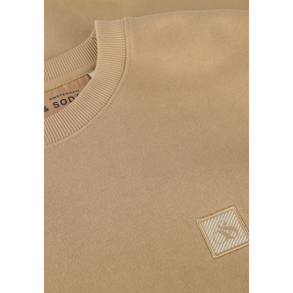 Scotch & Soda Badge Logo Crew Sweatshirt Beige Heren