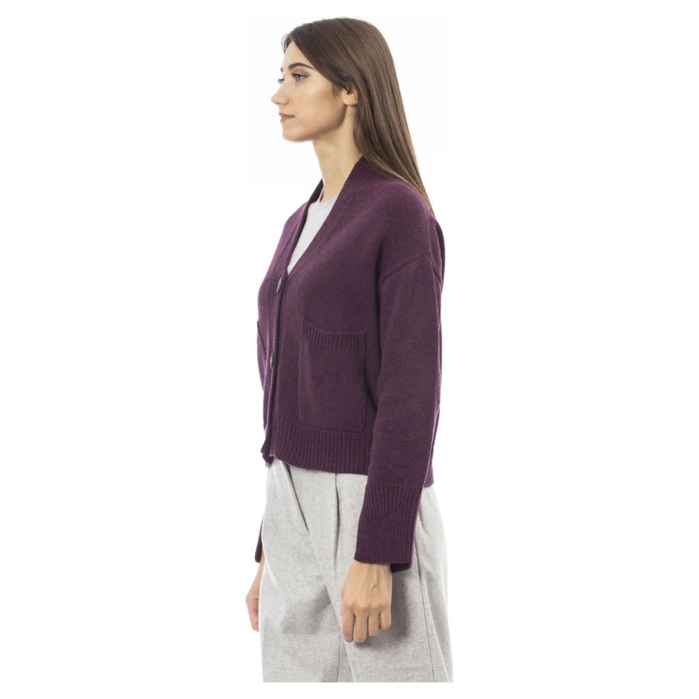 Alpha Studio Tijdloze Elegantie Cardigan Purple Dames