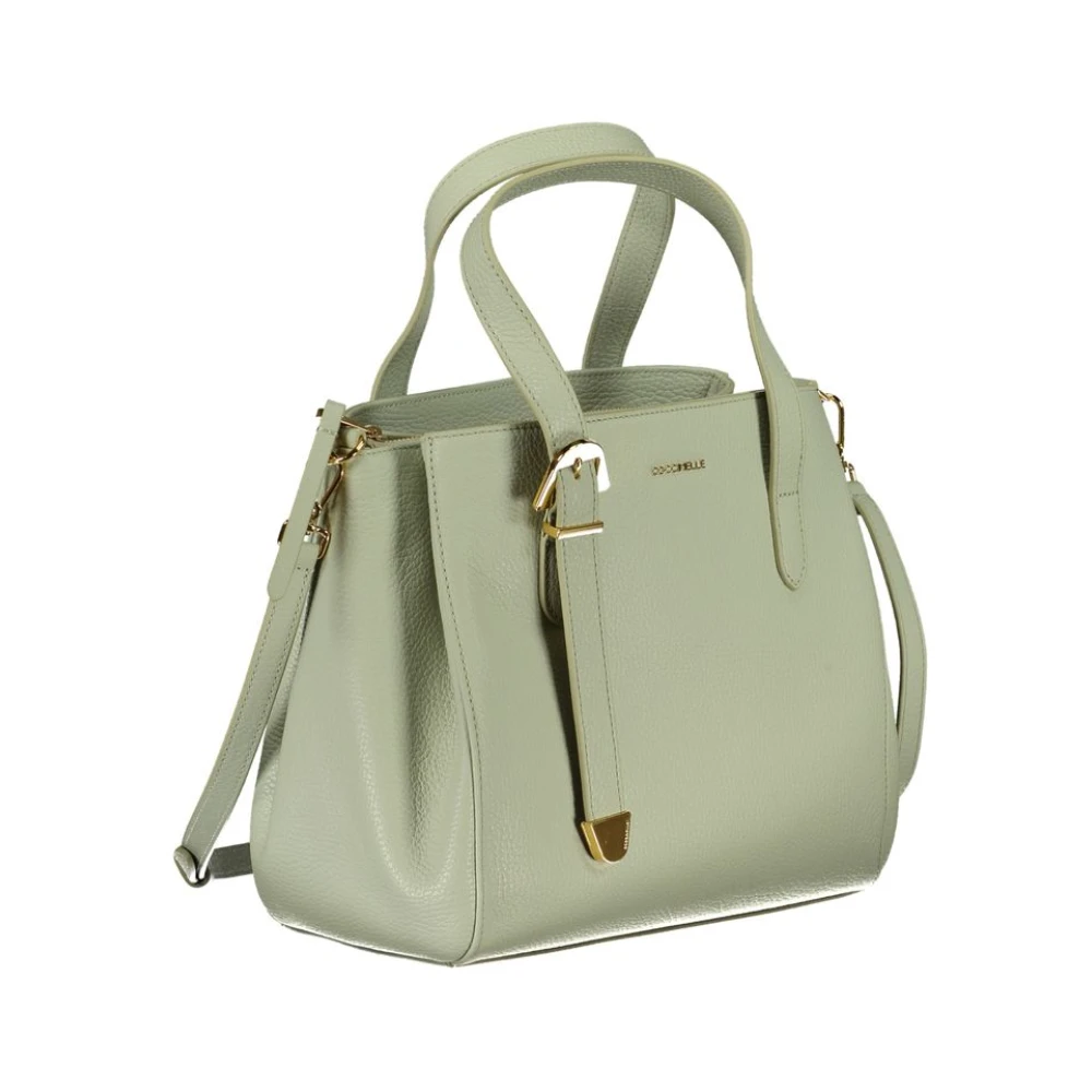 Coccinelle Groene Leren Handtas met Verstelbare Schouderband Green Dames