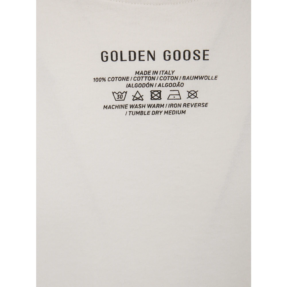 Golden Goose Journey Regular Katoenen T-Shirt White Heren