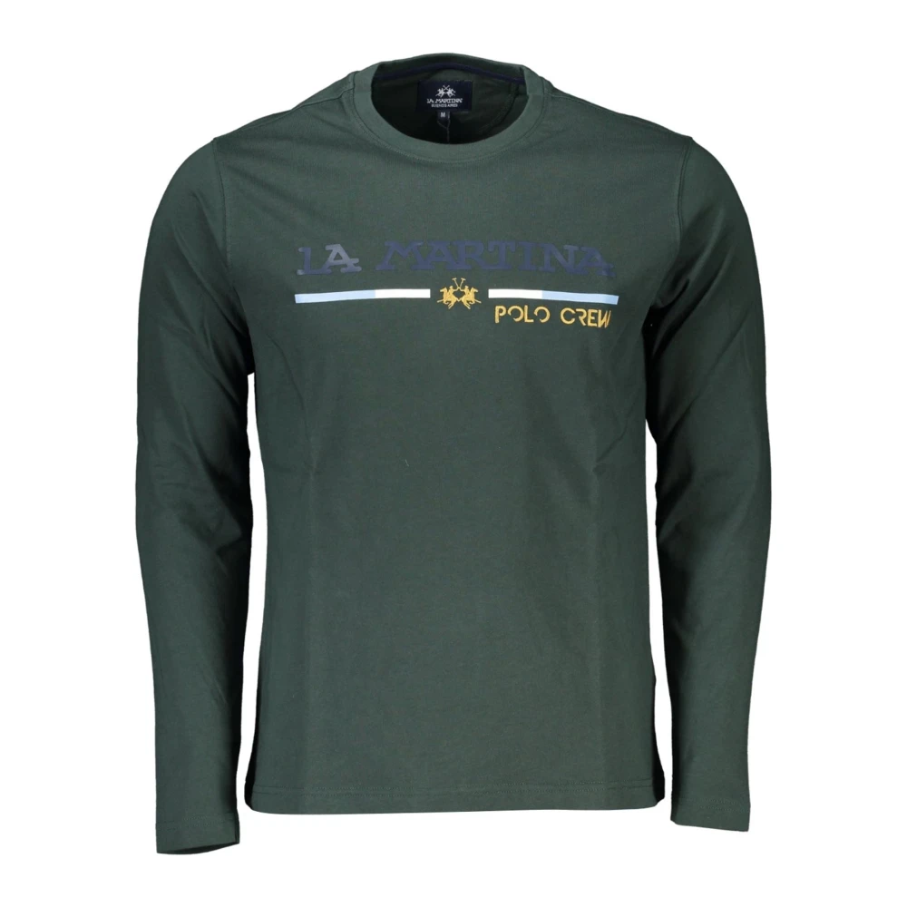LA MARTINA Lange Mouw Heren T-shirt Groen Geborduurd Green Heren