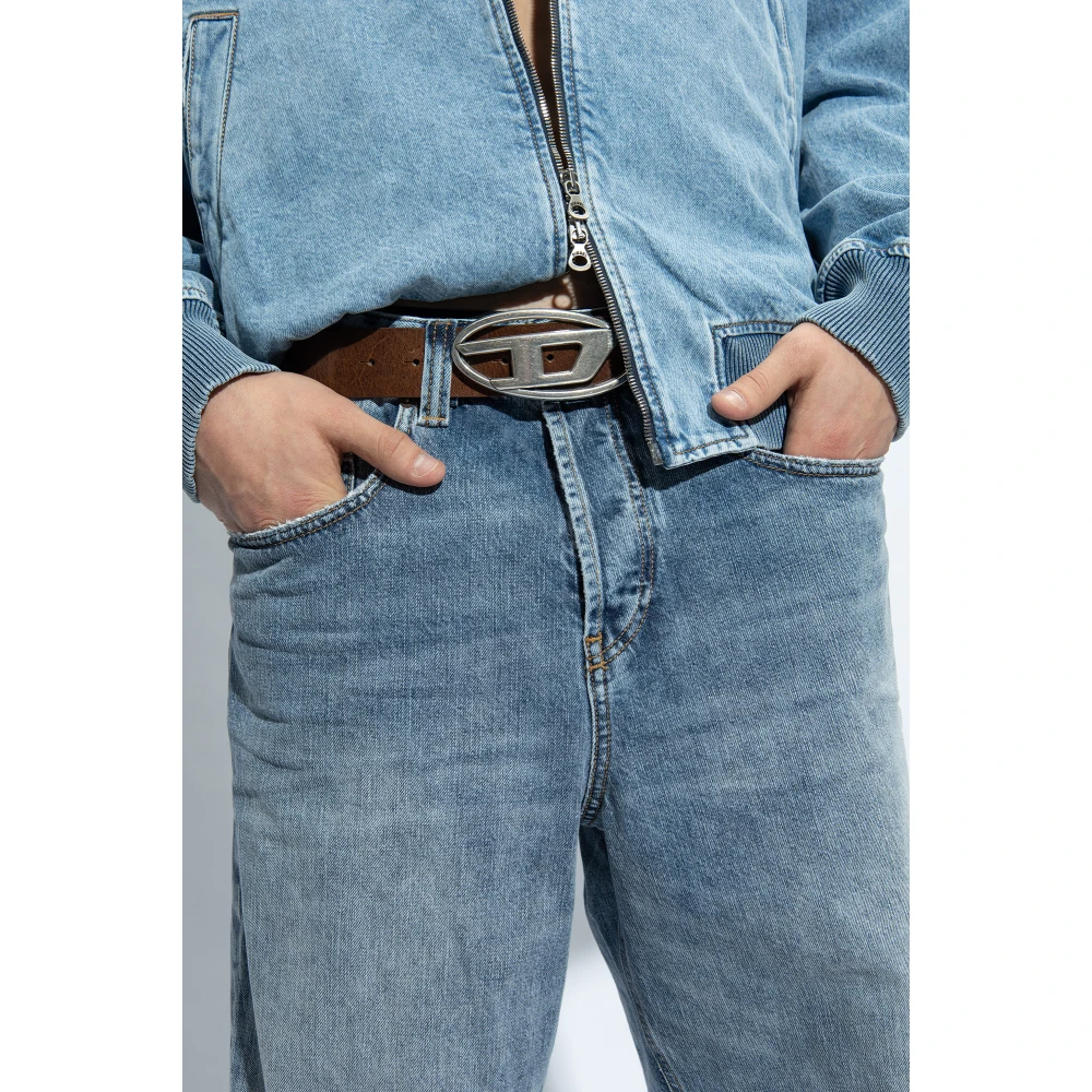 Diesel Oval D Logo riem Brown Heren