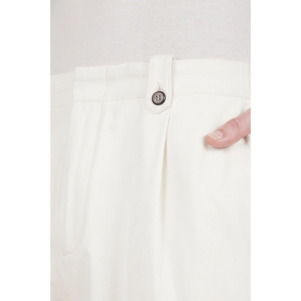 Eleventy Cashmere Katoen Regular Fit Broek White Heren