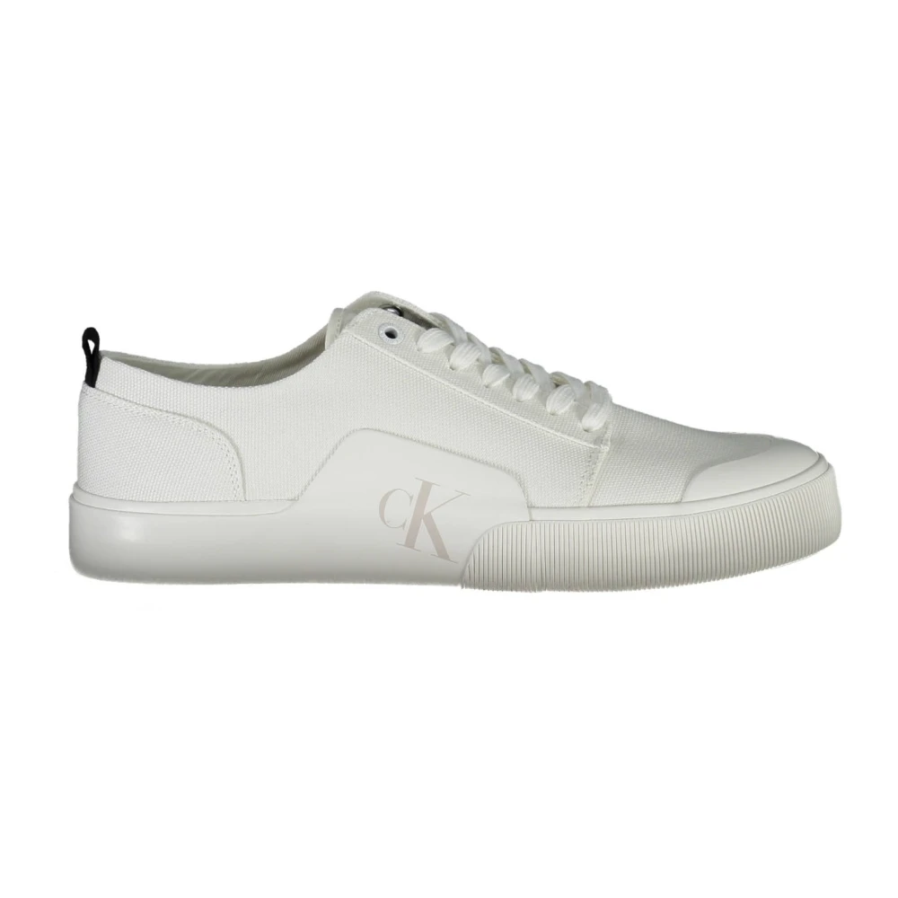 Calvin Klein Men's White Sporty Trainers With Contrast Details Size 10 Uk