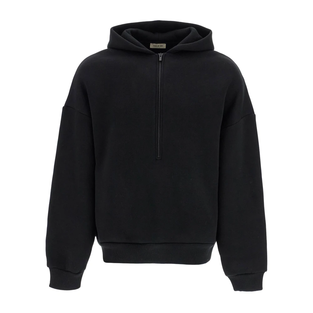 Fear Of God Oversized hoodie met halve rits Black Heren