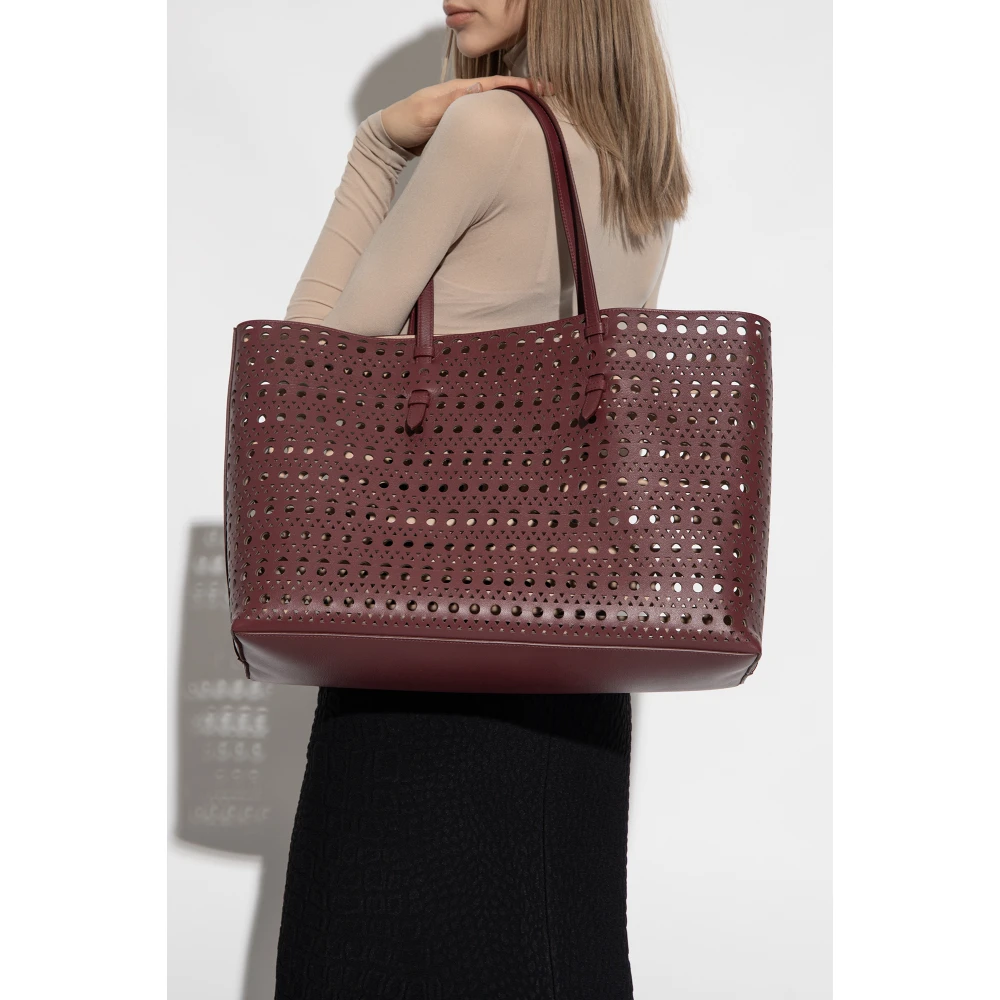 Alaïa Mina 44 Shopper Bag Red Dames