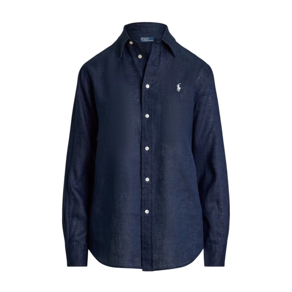 Polo Ralph Lauren Puurlinnen Stijlvolle Shirt Blue Dames