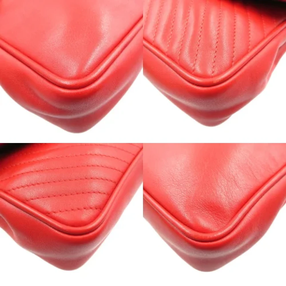 Celine Vintage Pre-owned Leather shoulder-bags Red Dames