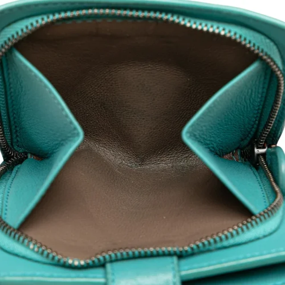 Bottega Veneta Vintage Pre-owned Leather wallets Blue Dames