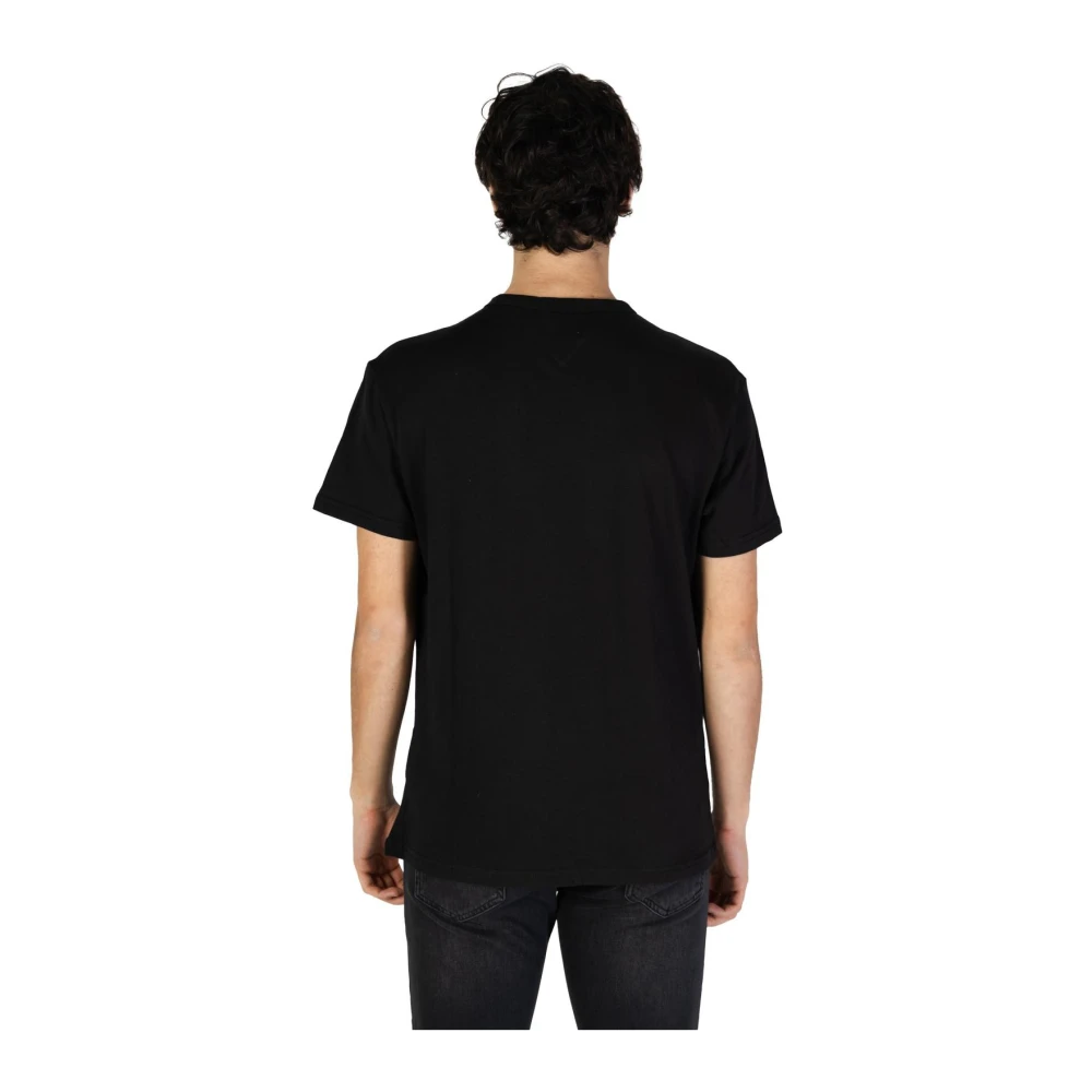 Tommy Jeans Zwart Katoenen Ronde Hals T-shirt Black Heren