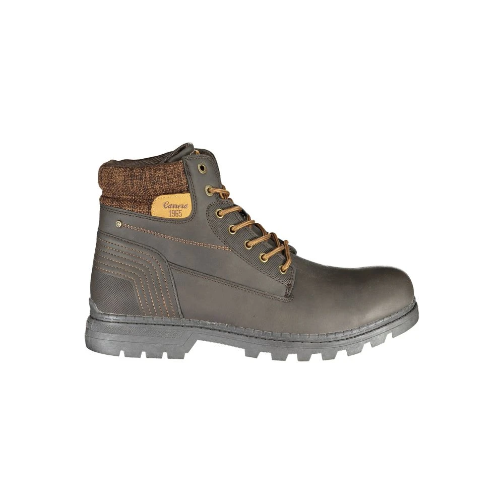 Carrera Men's Brown Elegant Lace-Up Boots With Contrast Detail