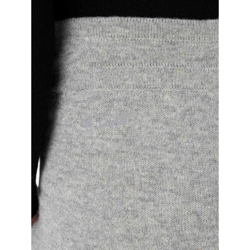 Saint Barth Elegante Gebreide Broek met Trekkoord Taille Gray Dames