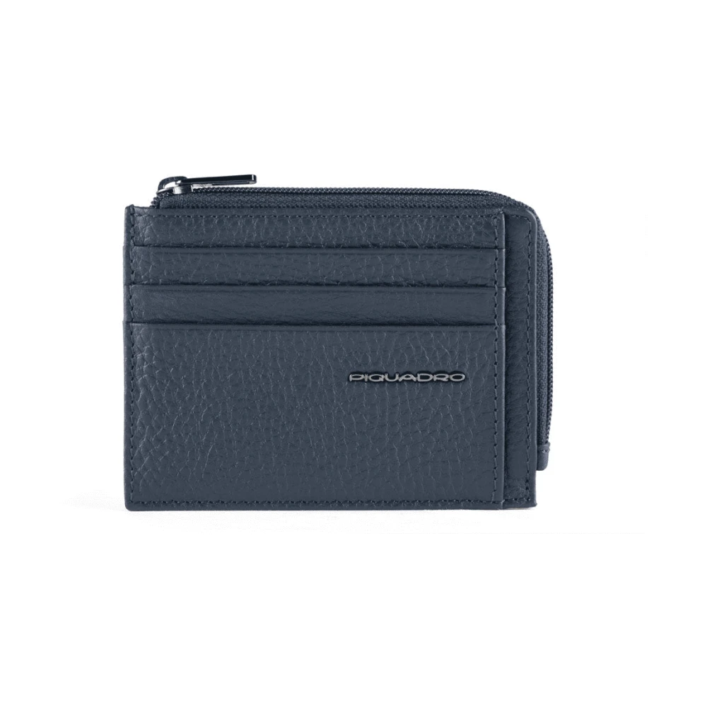 Piquadro Men's Blue Wallets & Cardholders, One Size, Zipper Coin Pouch With Docut Holder