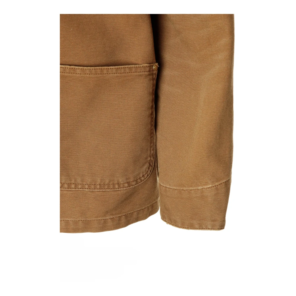 Carhartt WIP Handige Jack met Corduroy Kraag Beige Heren
