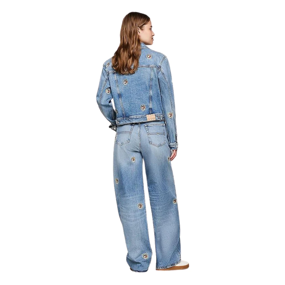 Tommy Hilfiger Denim jack met geborduurd logo Blue Dames