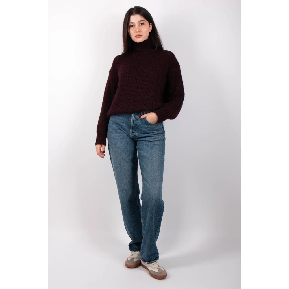Roberto Collina Bordeaux Coltrui Trui Red Dames