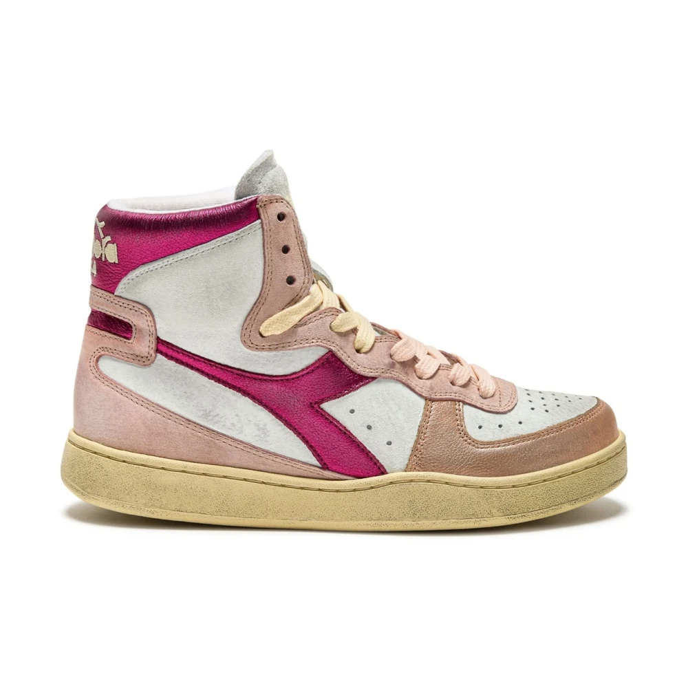 Diadora Women's Pink Metallic Finish Low Top Basketball Trainers - Sneakers - 6 Uk - Shoes
