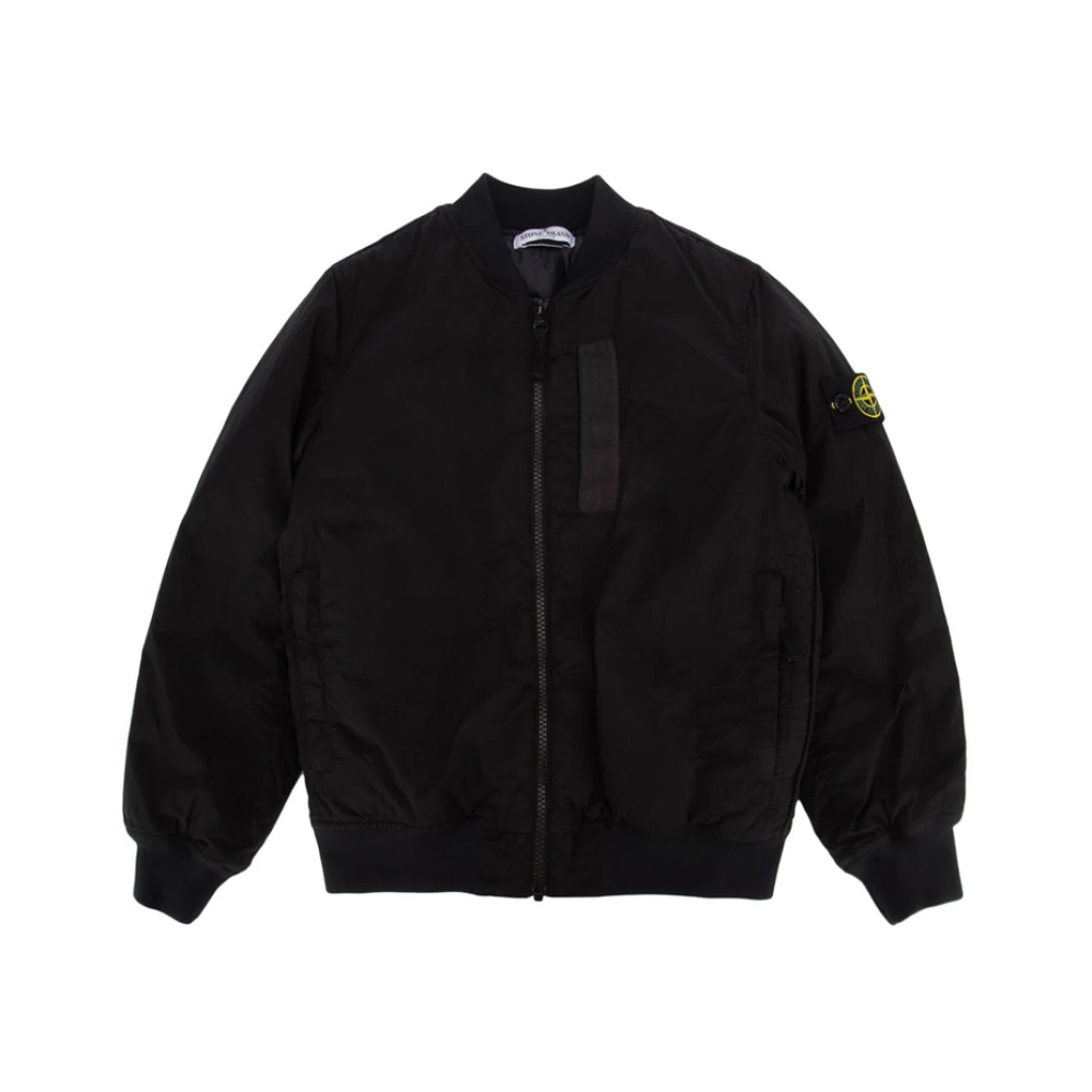 Stone Island Svart Iridescent Nylon Bomberjacka Black, Pojke