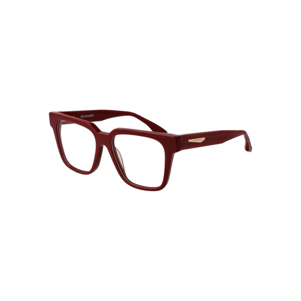 Trussardi Women's Red Glasses, One Size, Elegant Rectangular Glasses Frame