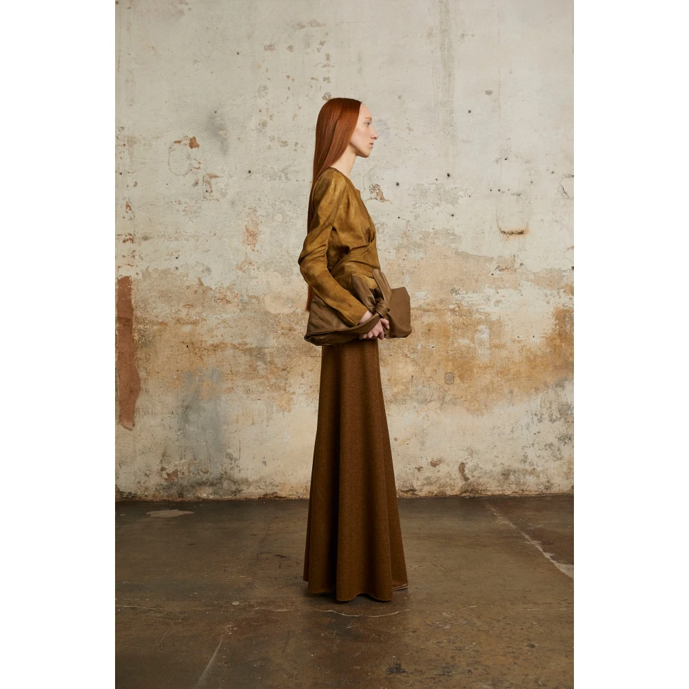 Cortana Single kasjmier lange rok Brown Dames