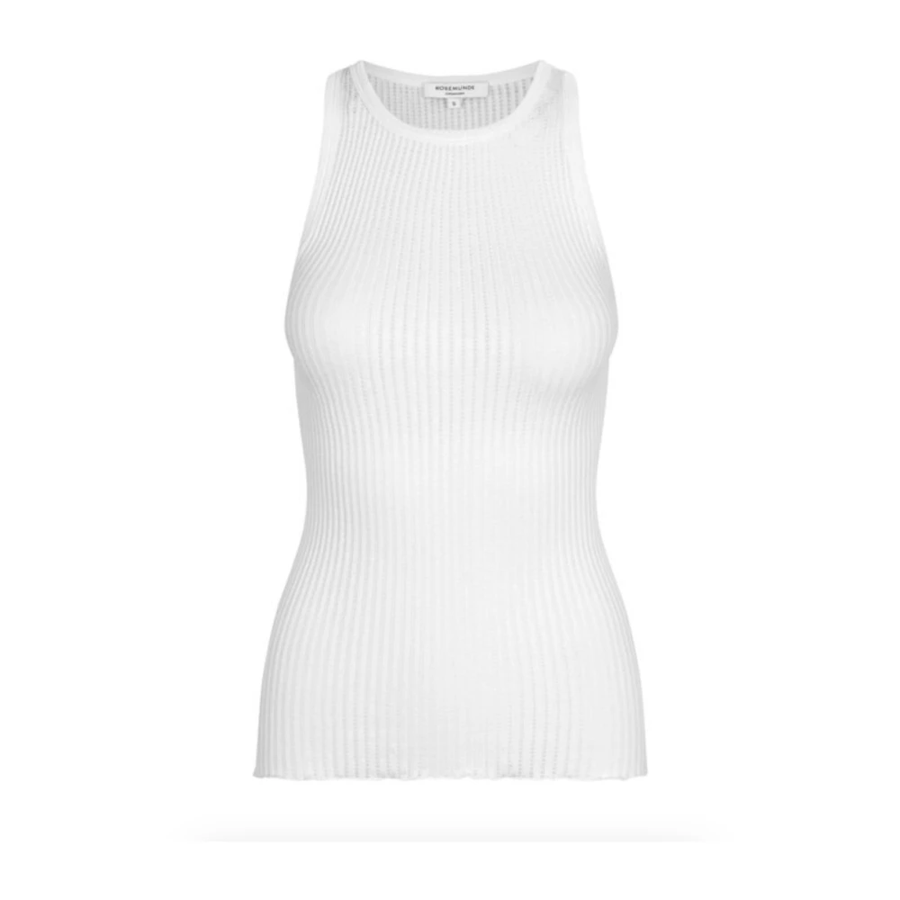 Rosemunde Zijden Top in Wit White Dames