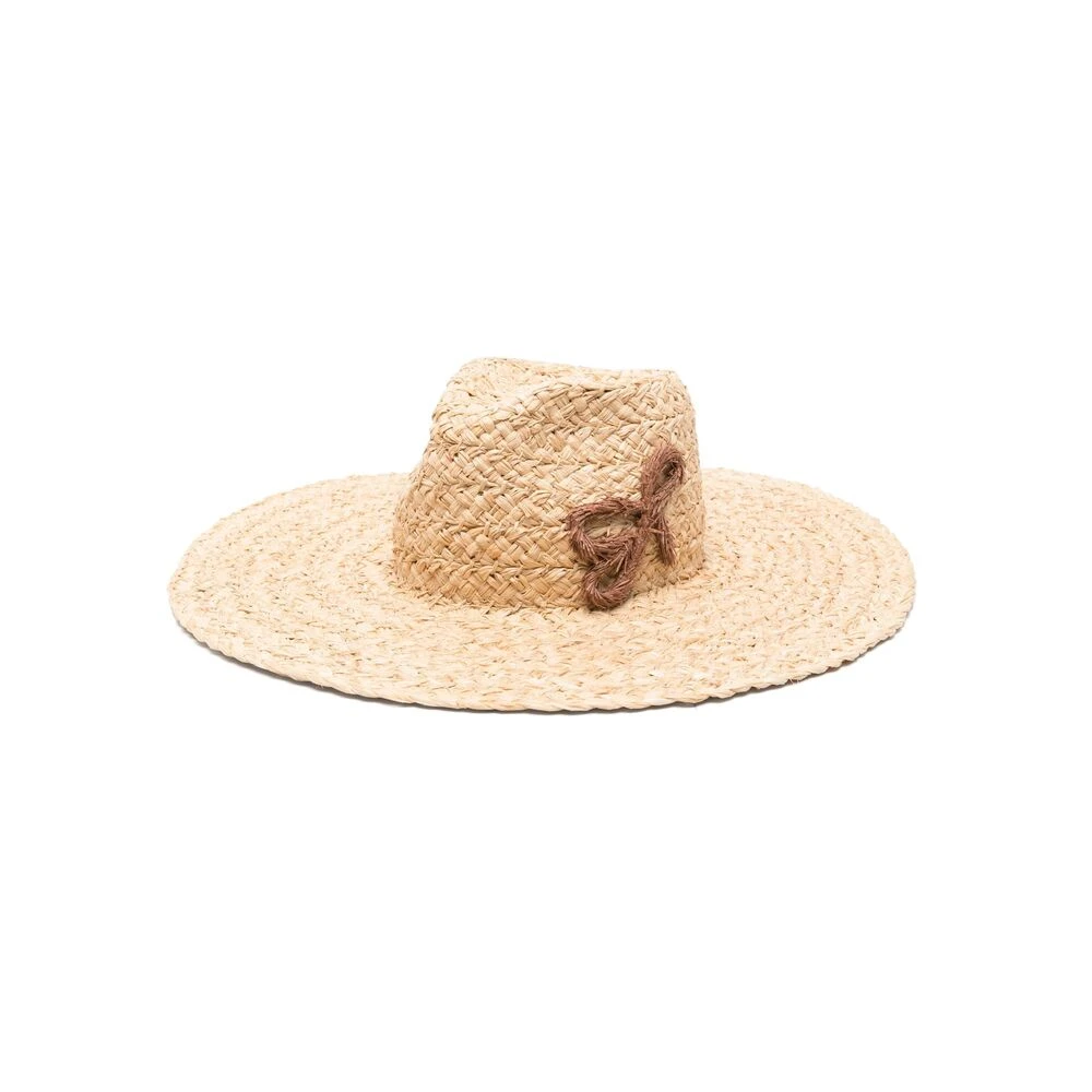 Ruslan Baginskiy Stro Wide Brim Hat met Logo Beige Dames