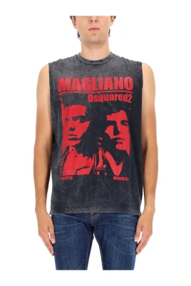 Graphic Print Sleeveless T-Shirt