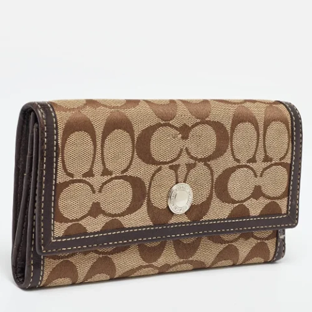 Coach Pre-owned Canvas wallets Beige Dames