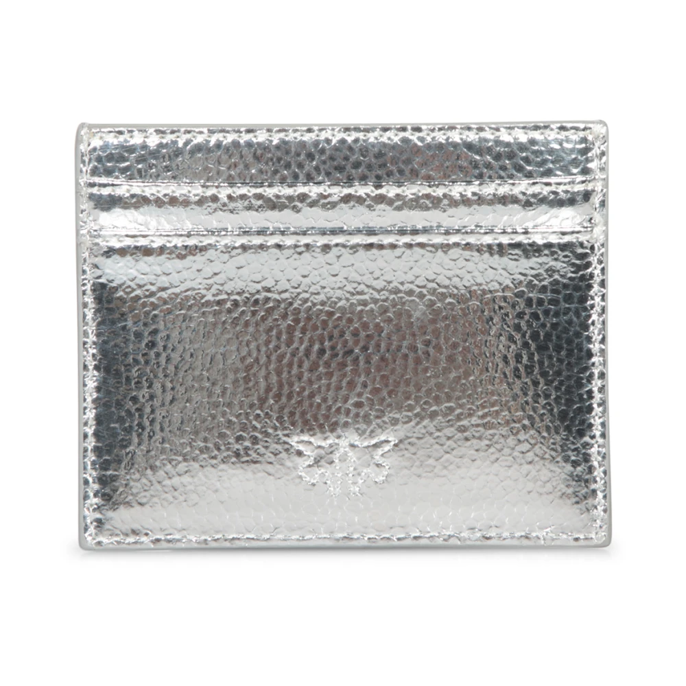 pinko Elegante Metalen Kaarthouder Gray Dames