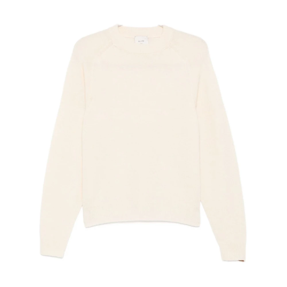 Alysi Beige Crew Neck Cashmere Sweater