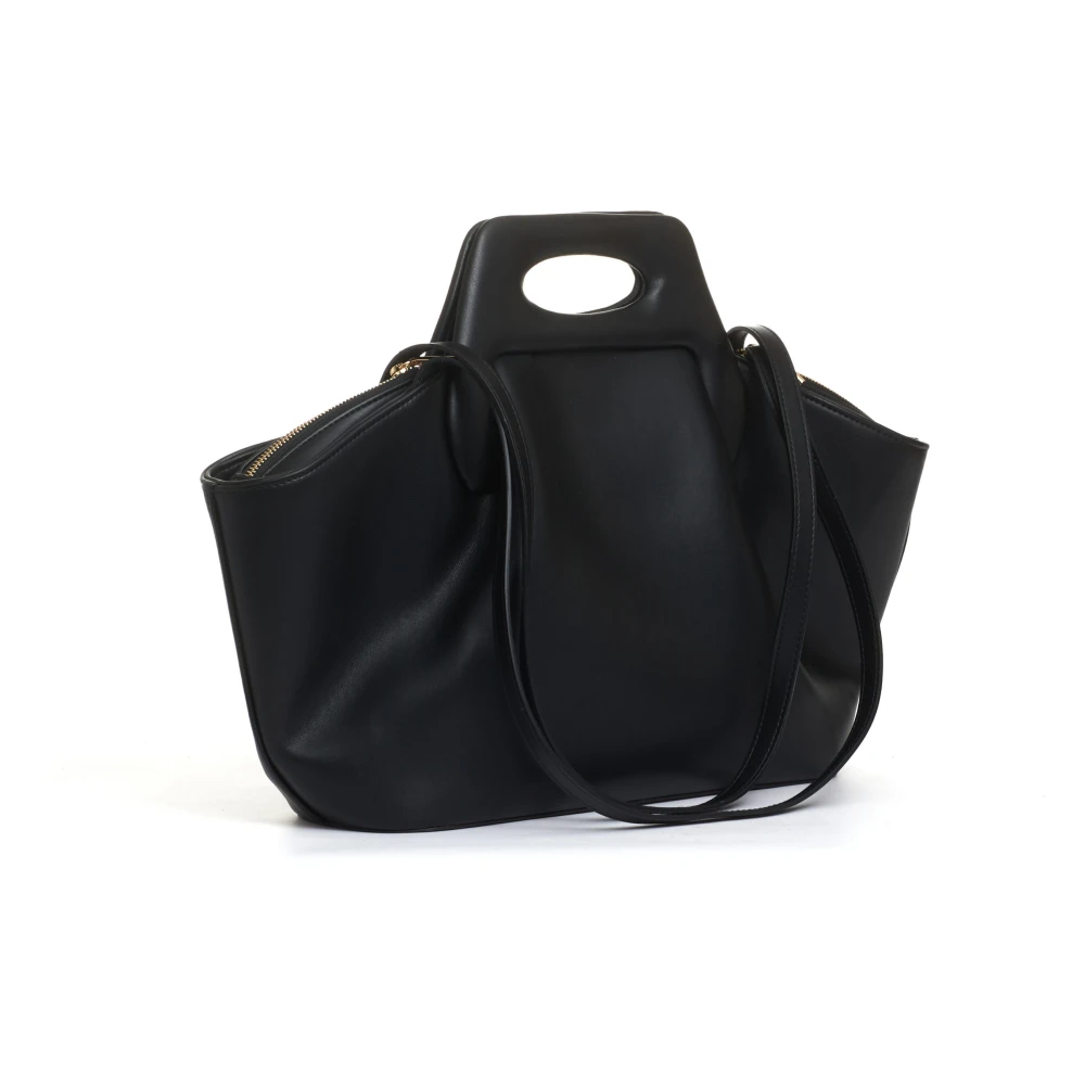 THEMOIRè Zwarte Leren Trapeziumtas Black Dames