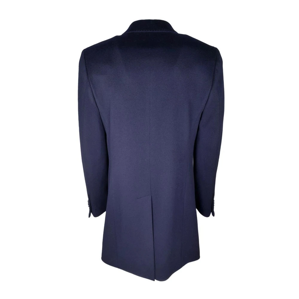Made in Italia Blauwe Wol Eenrijige Jas Blue Heren