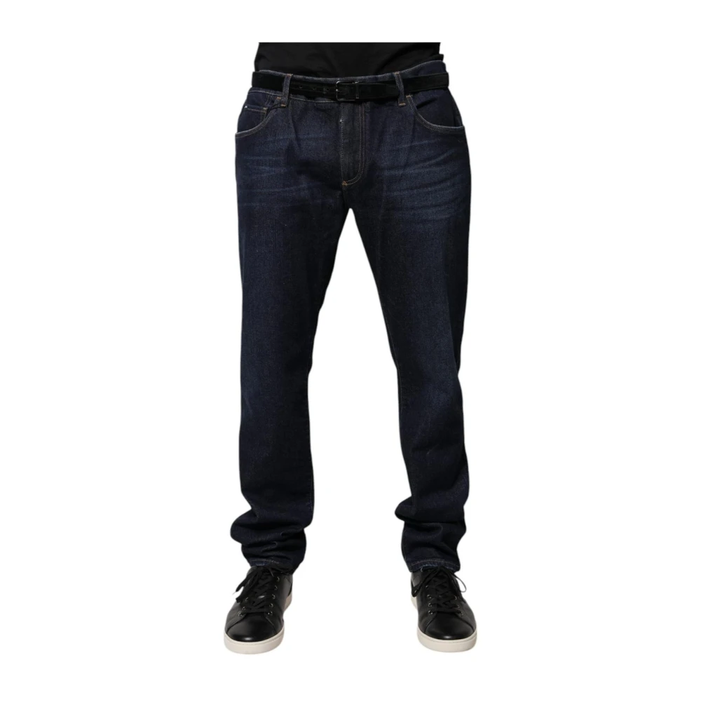 Dolce & Gabbana Men's Blue Straight Fit Jeans, 2XL, Dark Skinny Denim Jeans