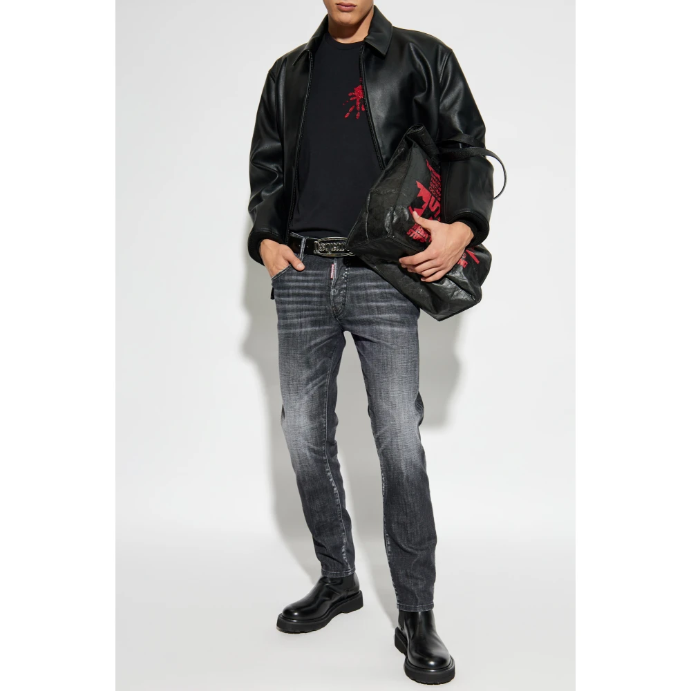 Dsquared2 T-shirt met logo Black Heren