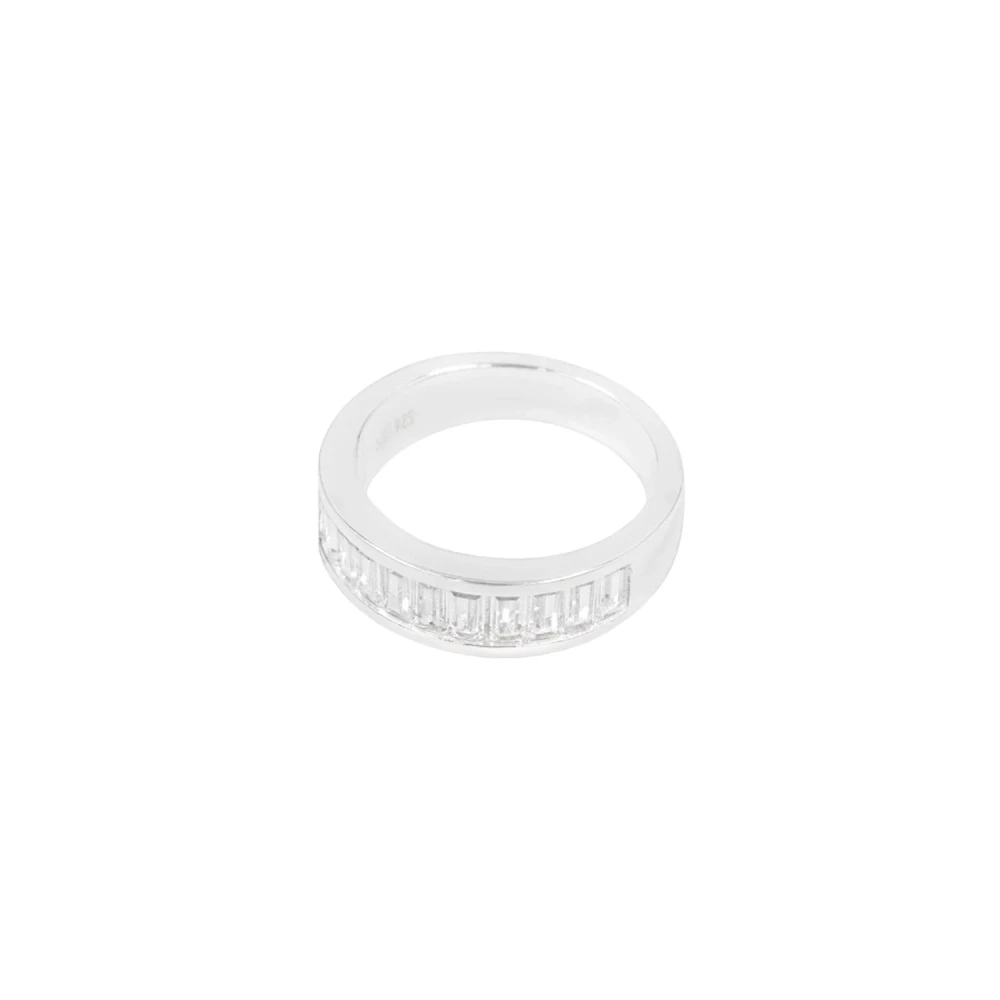 Sølv Diamant Rad Ring med Zirconia