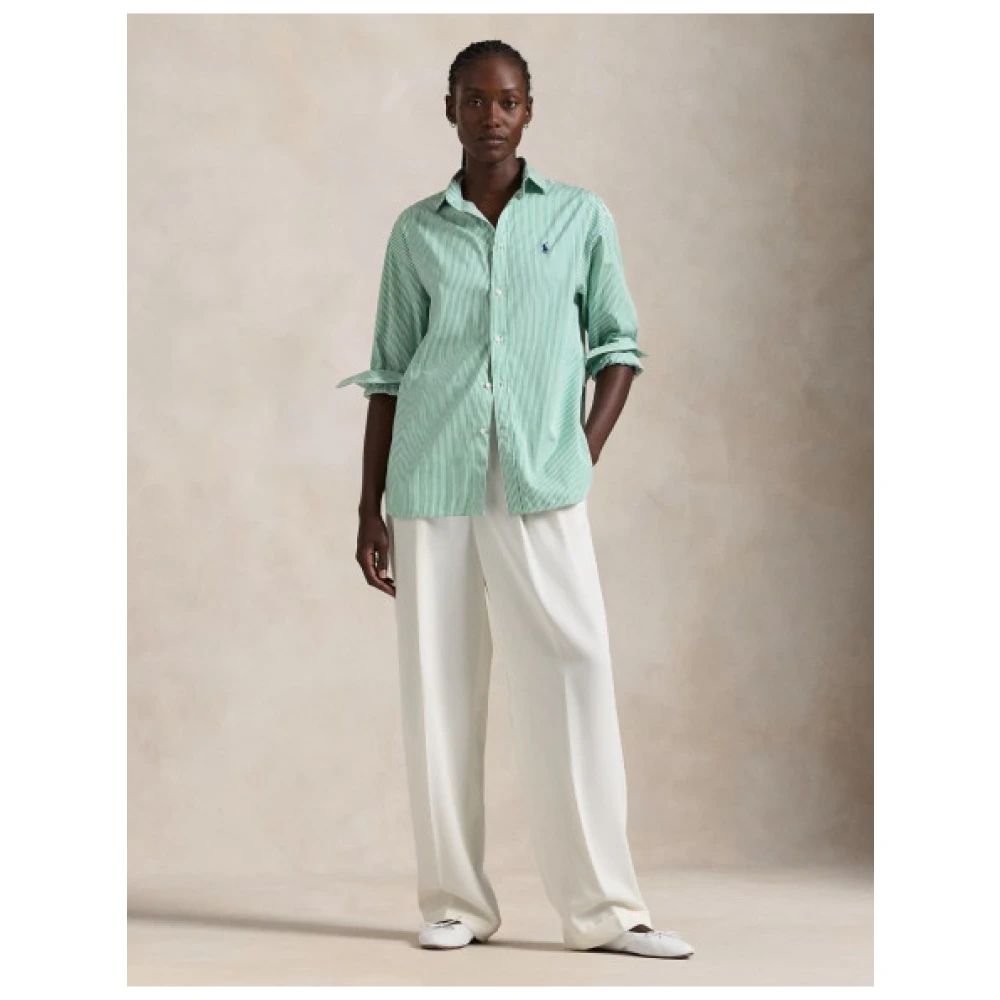 Polo Ralph Lauren Gestreept Casual Overhemd Green Dames