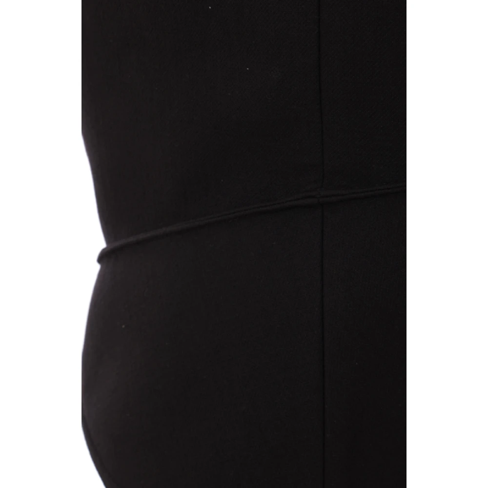 Bottega Veneta Gestructureerde zwarte katoenen rok met voorste split en asymmetrische zoom Black Dames