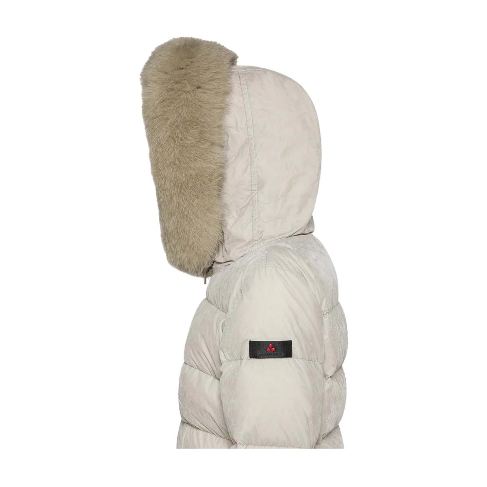 Peuterey Gewatteerde Nylon Parka met Bont Beige Dames