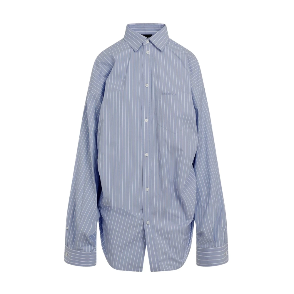 Balenciaga Gestreept Casual Shirt voor Mannen Blue Dames
