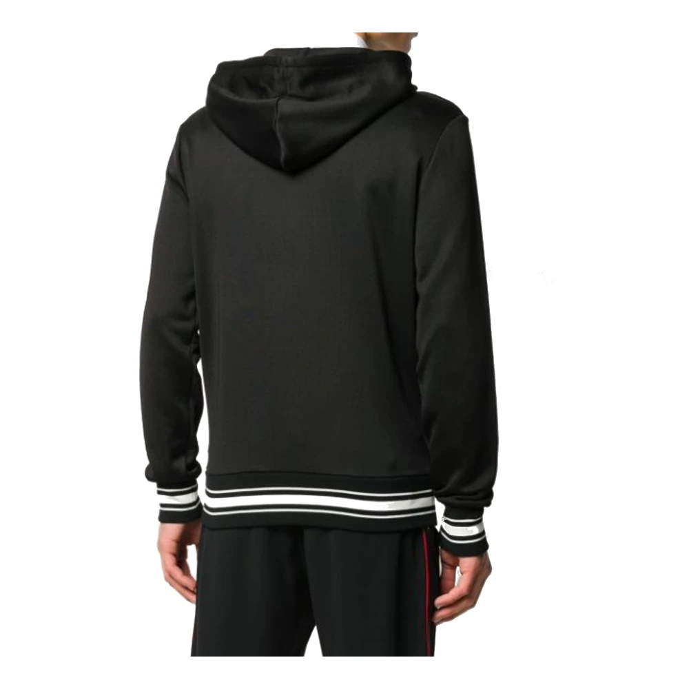 alexander mcqueen Hoodie met logo en geribbelde afwerking Black Heren