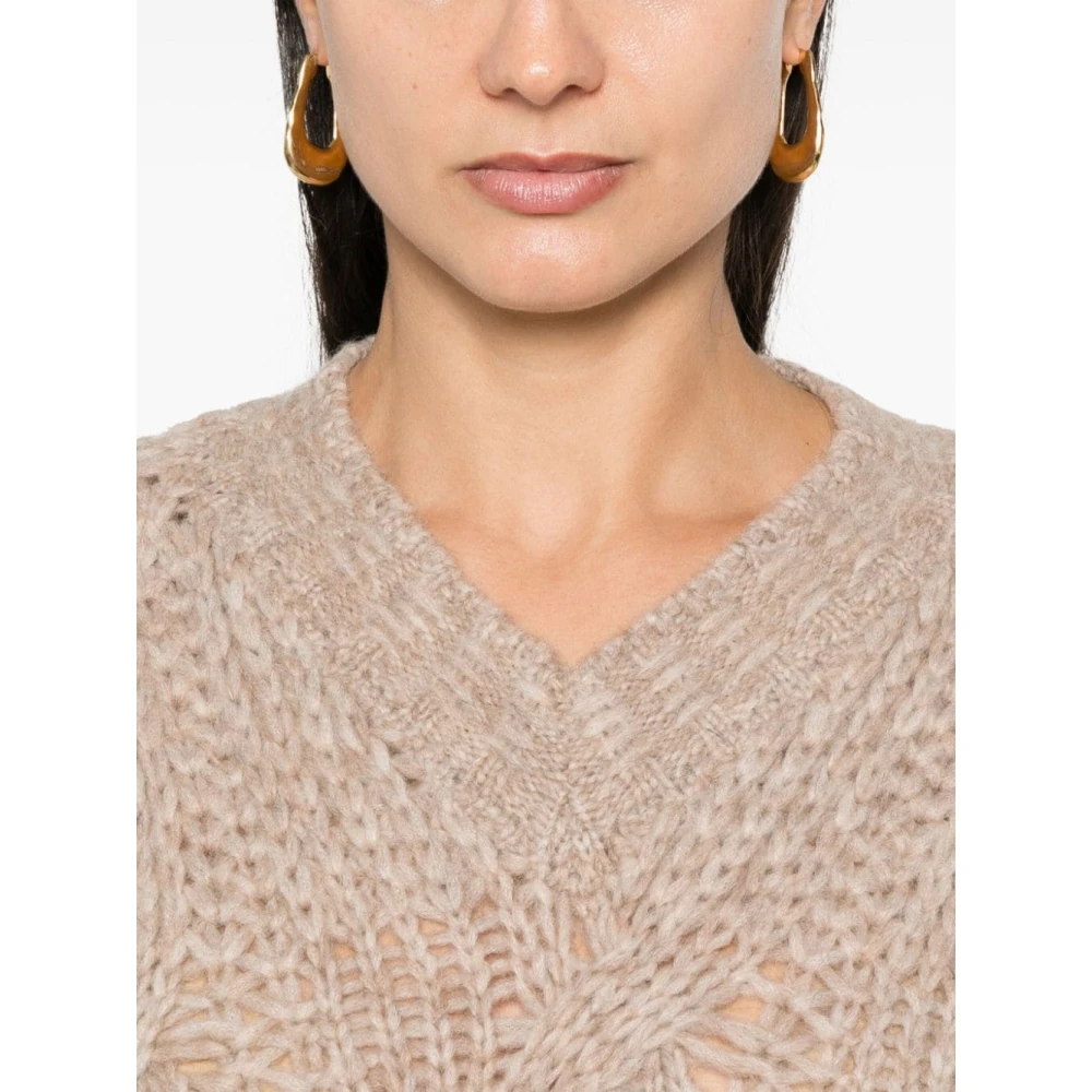 Ermanno Scervino Chunky Cable Gebreide Trui Brown Dames