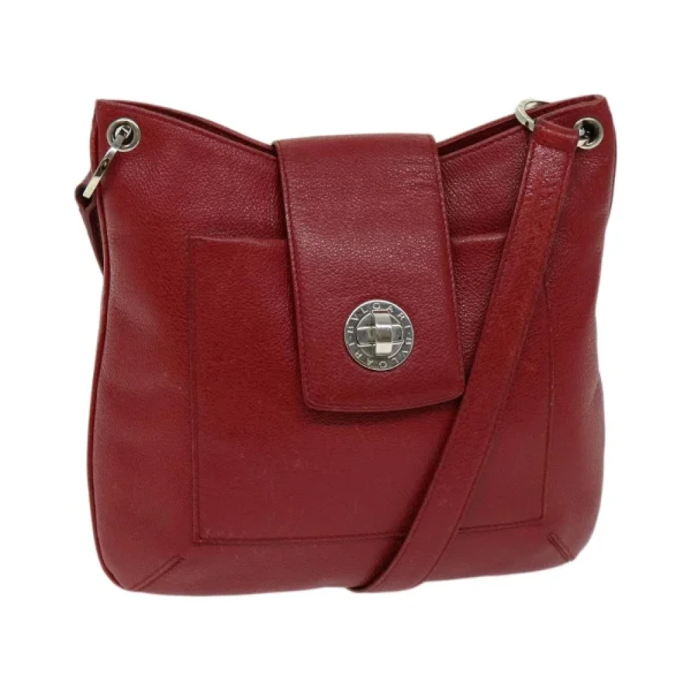 Bvlgari Vintage Pre-owned Leather shoulder-bags Red Dames