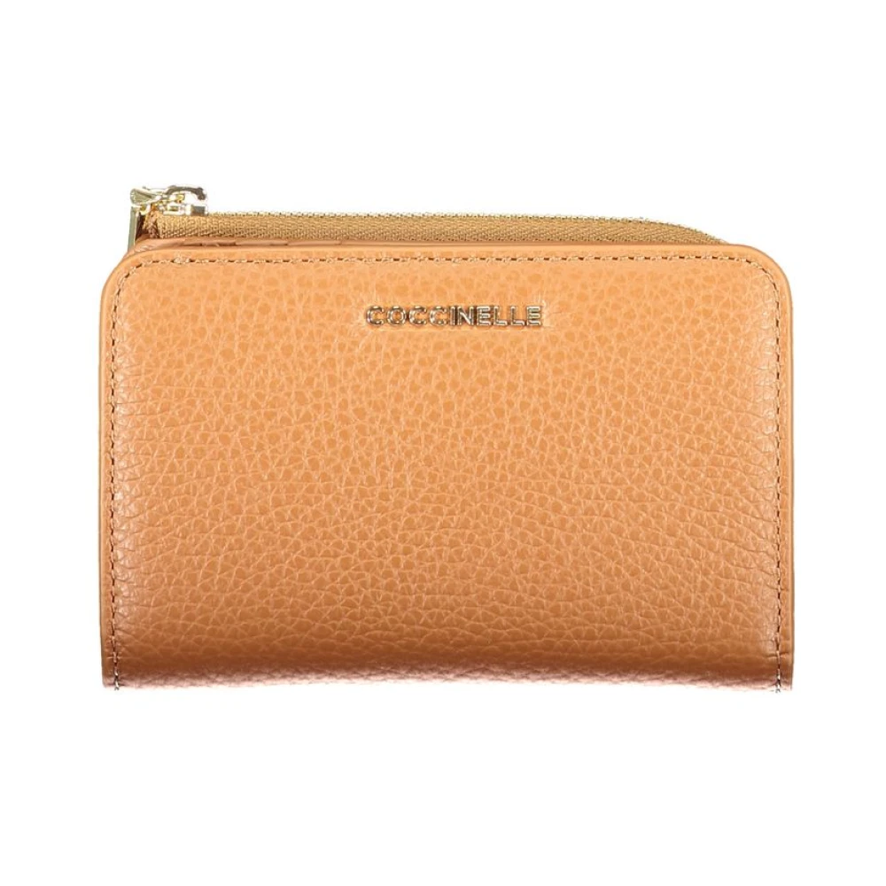 Coccinelle Women's Brown Wallets & Cardholders, One Size, Leather Wallet With Metallic Finish