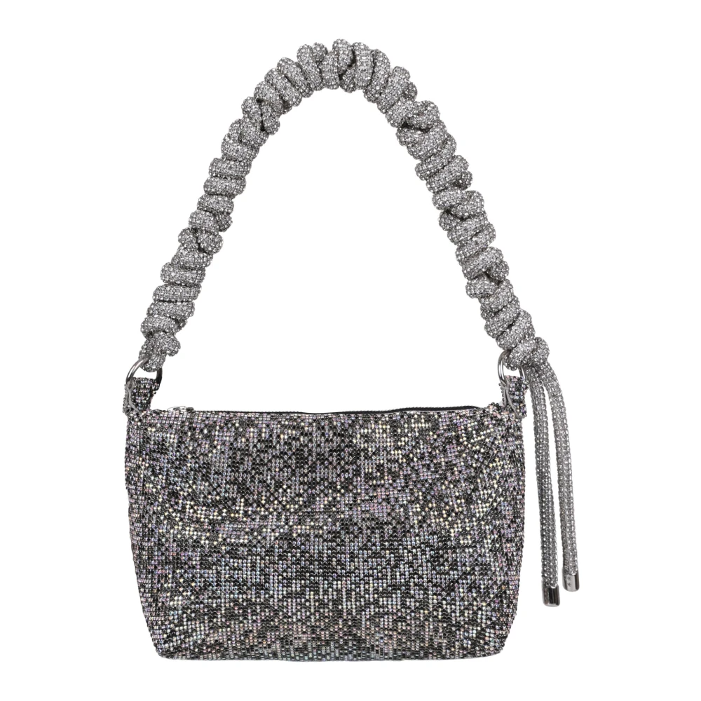 Kara Kristal Mesh Schoudertas Black Dames