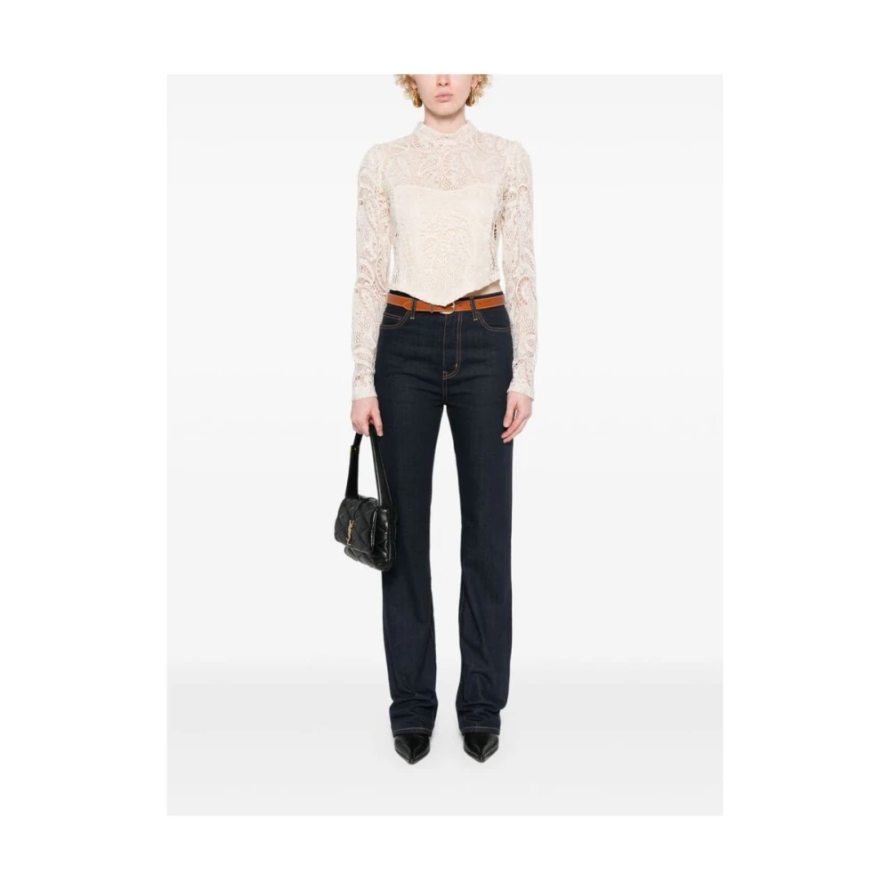 Twinset Crème Wit Macramé Detail Shirt Beige Dames