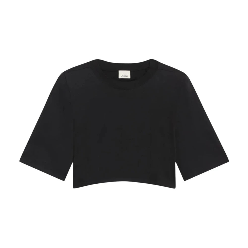 Isabel marant Zwart Katoenen T-shirt met Gewatteerde Schouders Black Heren