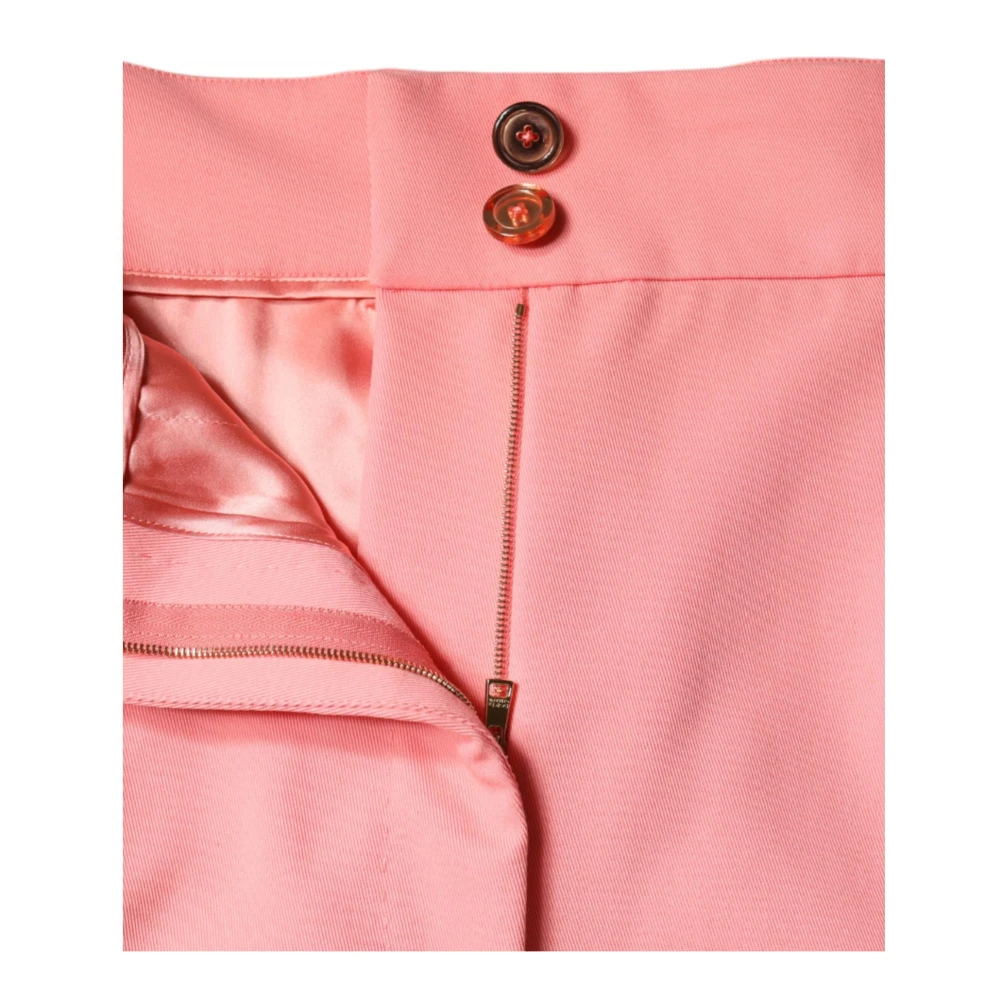 Dolce & Gabbana Rose Pink High Waist Tapered Pants Pink Dames