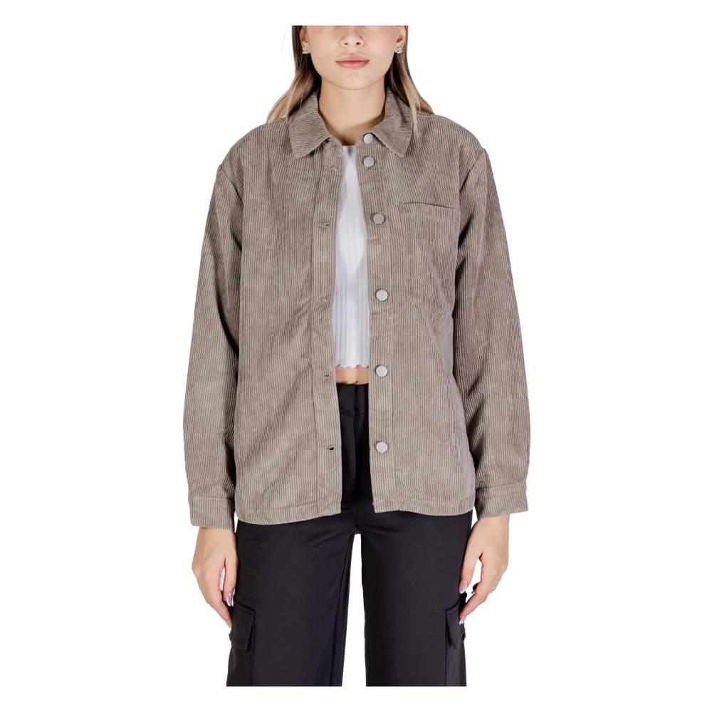 Jacqueline de Yong Beige Blouse met Zakken Beige Dames