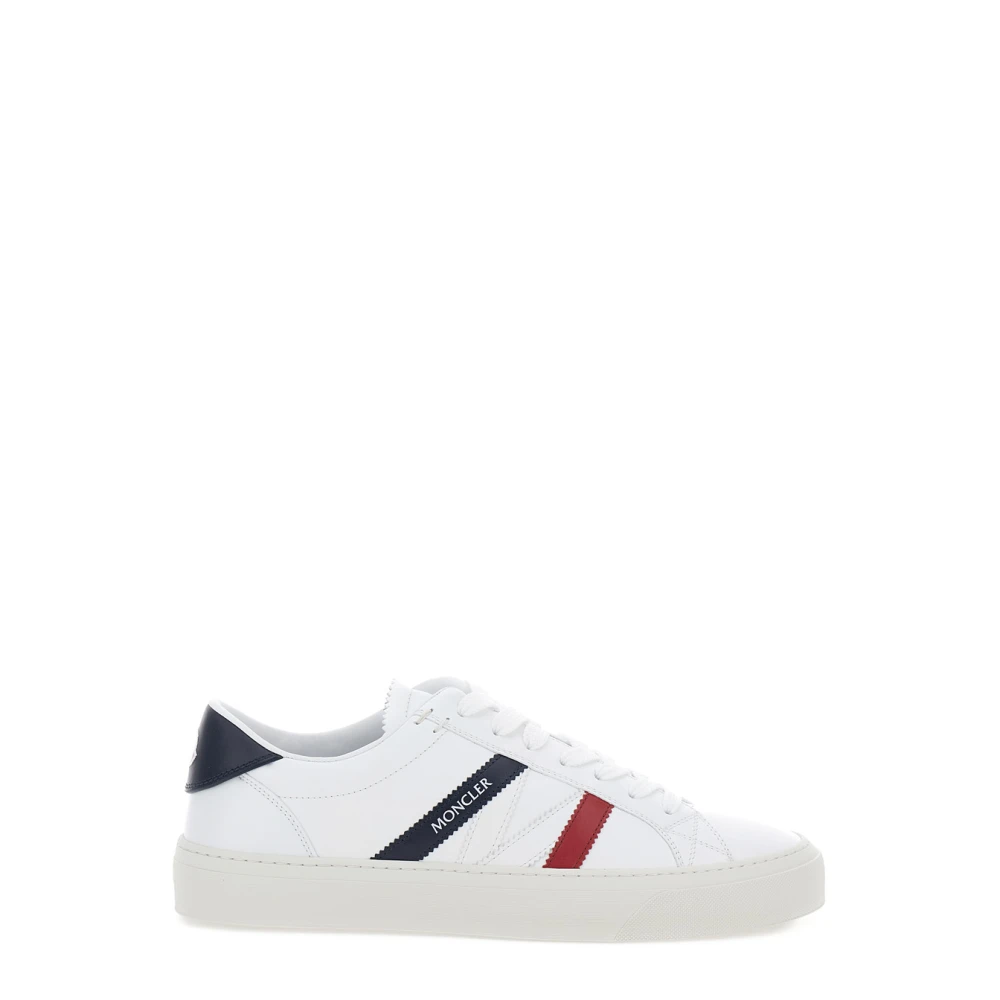 Moncler Vita Låga Top Sneakers Snörning Gummisula White, Herr